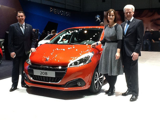 Pictured L to R at the launch of the new Peugeot 208 at the Geneva Motorshow were Des Cannon Managing Director Gowan Distributors Ltd, Emma Toner PR & Marketing Manager Gowan Distributors Ltd and Colin Sheridan Sales Manager, Gowan Distributors Ltd
